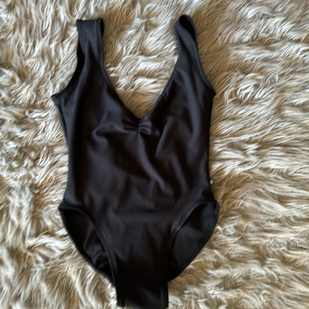 Lucky Leo Brand Classic Moon Low Back Black Leotard Size M